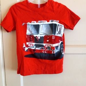 Boys Short Sleeve Firetruck Tee